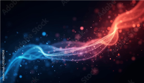 Abstract light and space scene with stars galaxies and glowing cosmic elements
