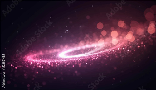 Abstract light and space scene with stars galaxies and glowing cosmic elements