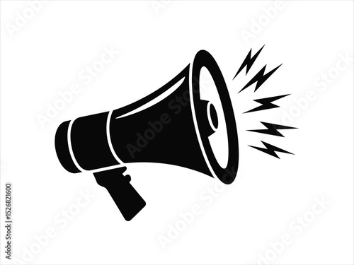 Megaphone Icon with Sound Waves for Urgent Announcements