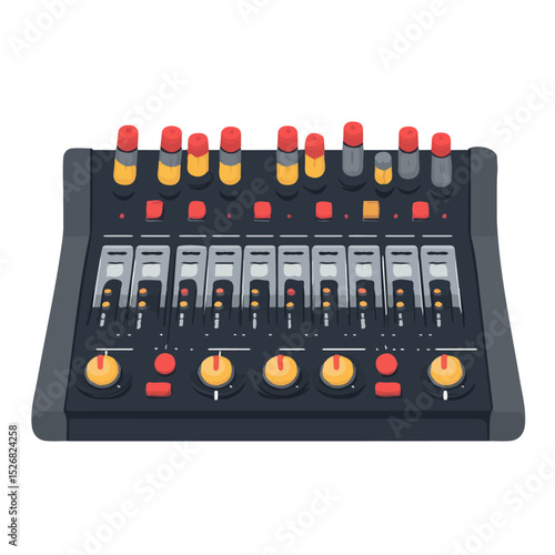 2D flat Sound Mixer vector illustration, isolated on a white background.