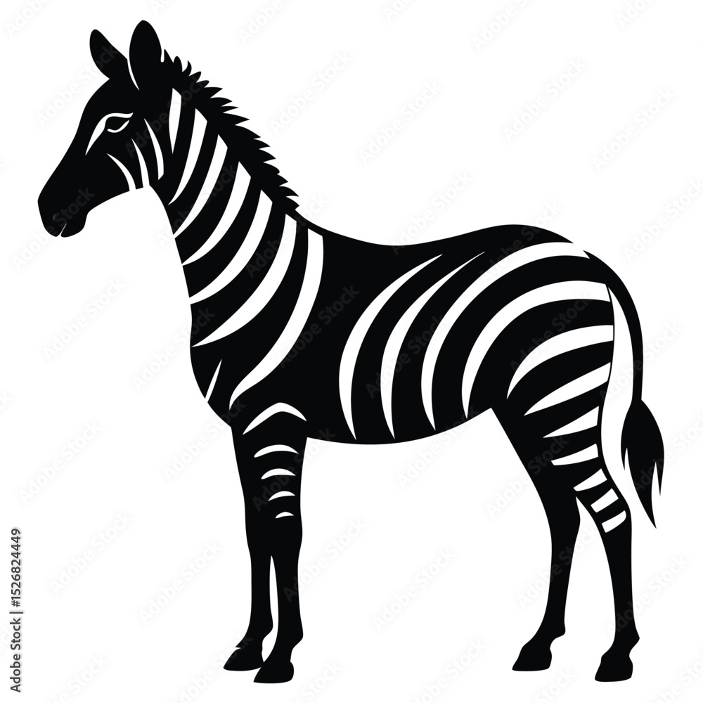 Fototapeta premium Elegant black and white zebra silhouette