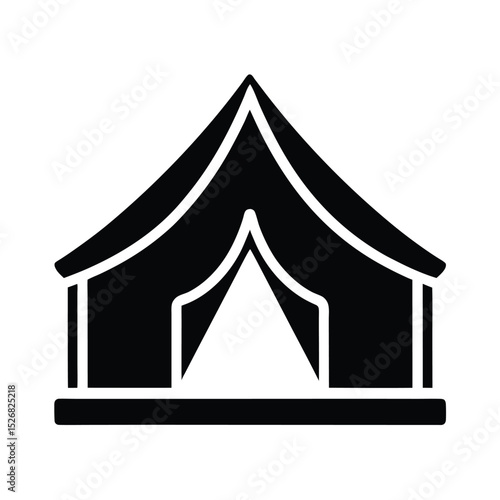 Tent Entrance Organizer Icon Vector Illustration