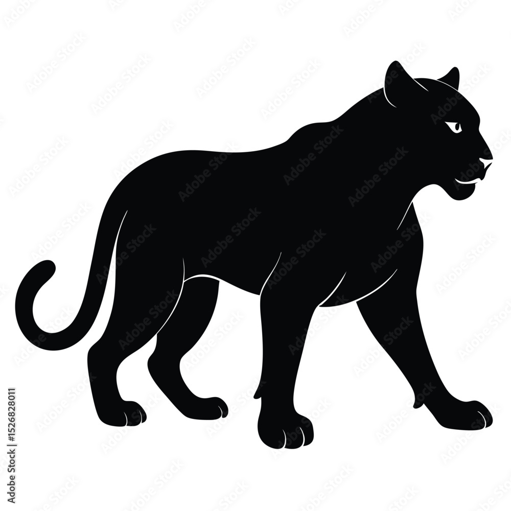 Majestic black panther silhouette strong wildcat Majestic black panther silhouette strong wildcat