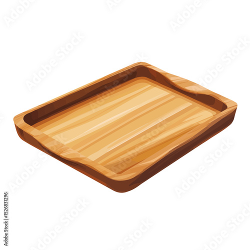Serving Tray illustration vector 2D flat, isolated on a white background.