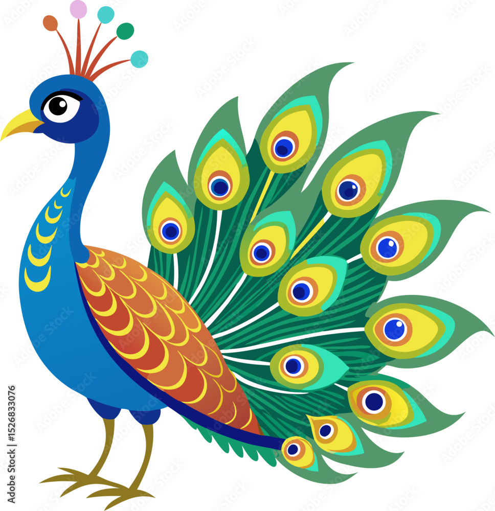 Fototapeta premium peacock on white background