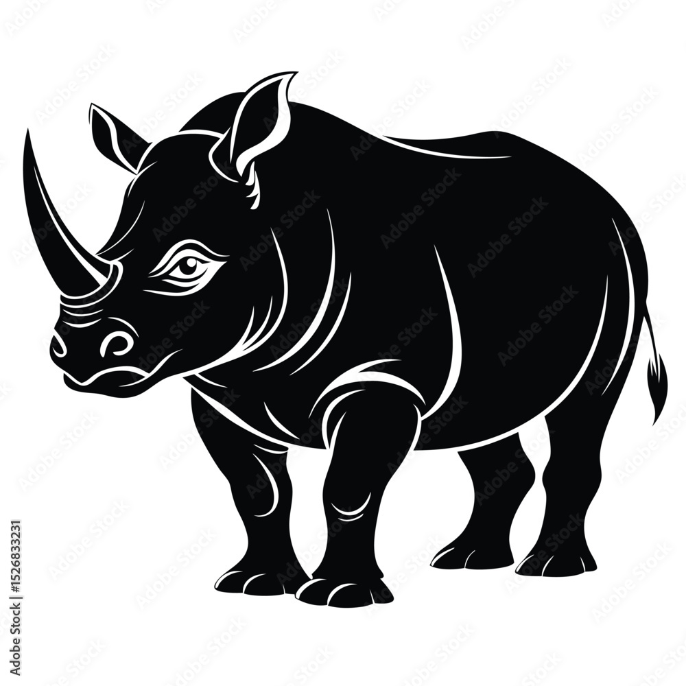 Obraz premium Powerful rhino silhouette strong african animal