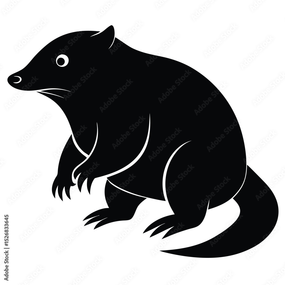 Fototapeta premium Silhouette of a wombat sitting down