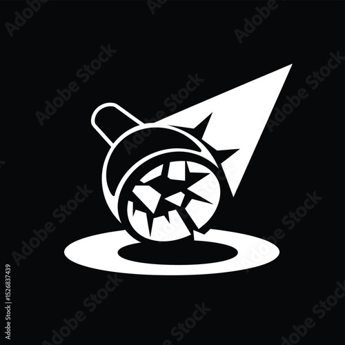 vector icons cinema, Director's Chair , theatrical Ticket roles, video tape, shattered spotlight  
