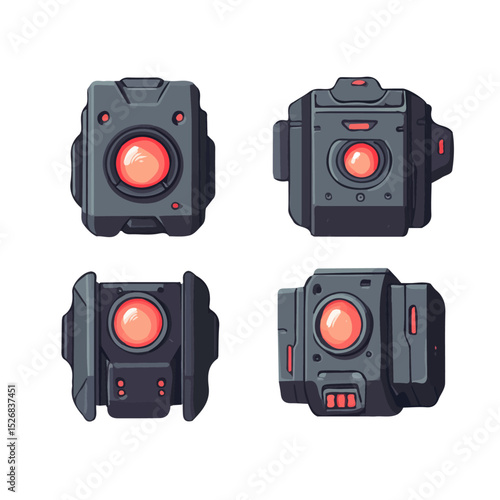 Robot Sensors 2D flat vector illustration, isolated on a white background.