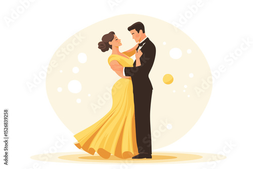 Elegant Couple Dancing under a Starry Glow