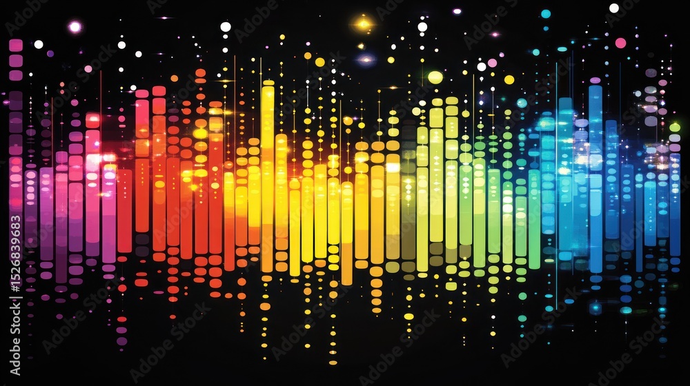 Fototapeta premium Colorful audio equalizer graphic design.