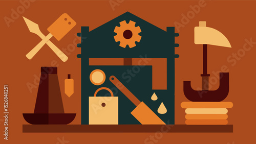 The smell of leather and sawdust from his old woodworking tools immediately took him back to his fathers workshop and the memories of learning a new craft together.. Vector illustration