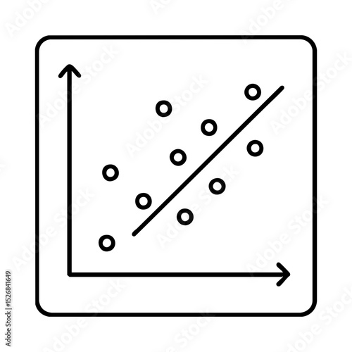 Scatter plot icon with regression line