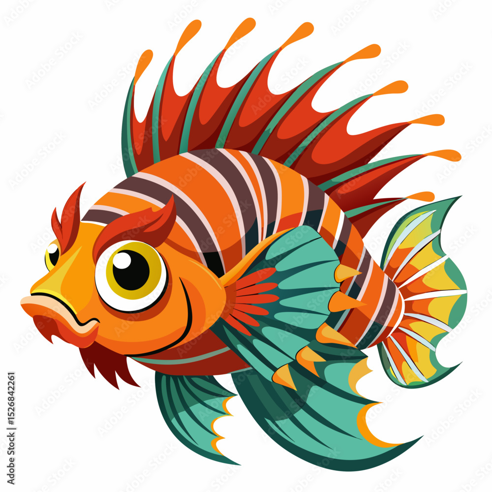 Fototapeta premium Colorful Exotic Tropical Fish Illustration