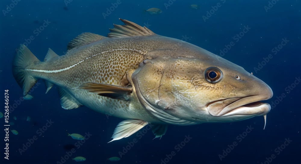 Fototapeta premium Underwater Macro Lens Shot of a Cod Color Patterns in Schooling Behavior Habitat 
