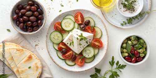 Wallpaper Mural Flat Lay of Colorful Mediterranean Breakfast Torontodigital.ca