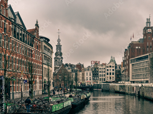 Photography Amsterdam canal in the netherlands