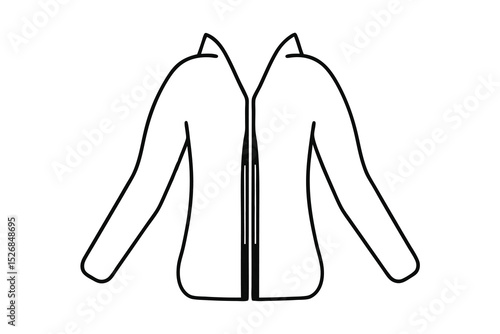 Simple line drawing of a long sleeved jacket