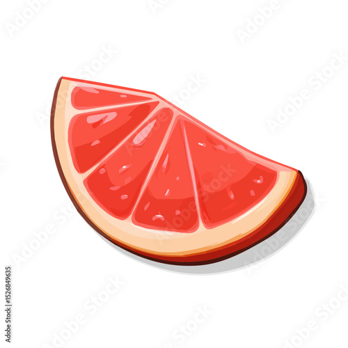 2D flat vector illustration of Pomelo Slice, isolated on a white background.