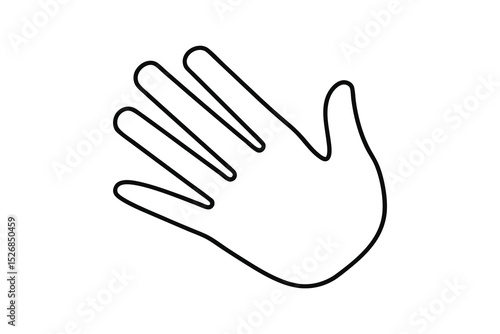 Simple line drawing of an open hand palm up
