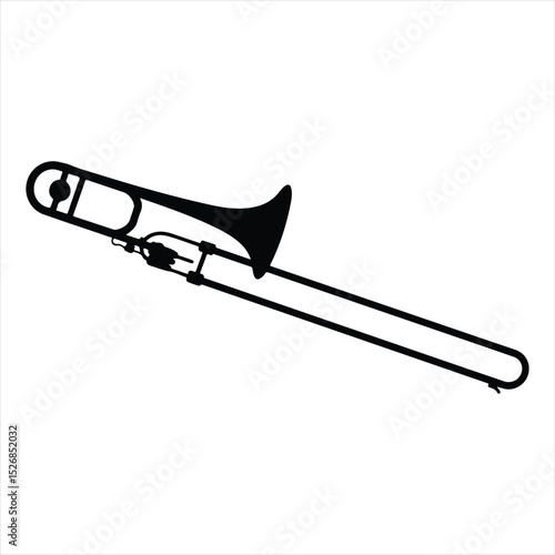 trombone icon vector on white background.