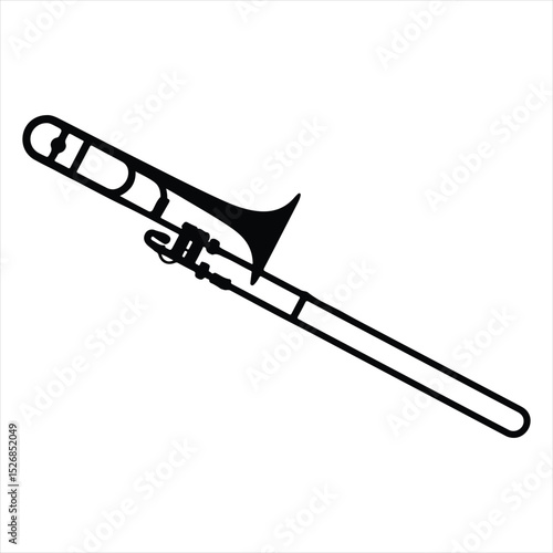 trombone icon vector on white background.