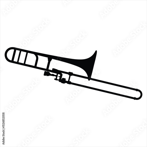 trombone icon vector on white background.