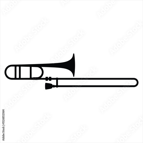 trombone icon vector on white background.