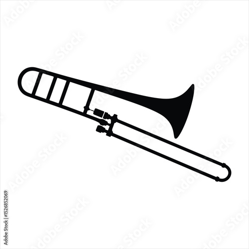 trombone icon vector on white background.