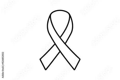 Awareness ribbon line drawing simple design