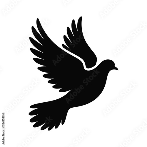 Minimalist dove silhouette in flight symbolizing peace and freedom
