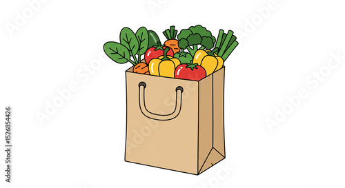 Fresh vegetables in a bag grocery shopping healthy eating produce market organic food vegan vegetarian diet 100