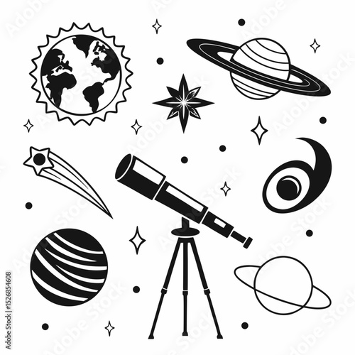 Celestial bodies planets stars telescope space exploration astronomy