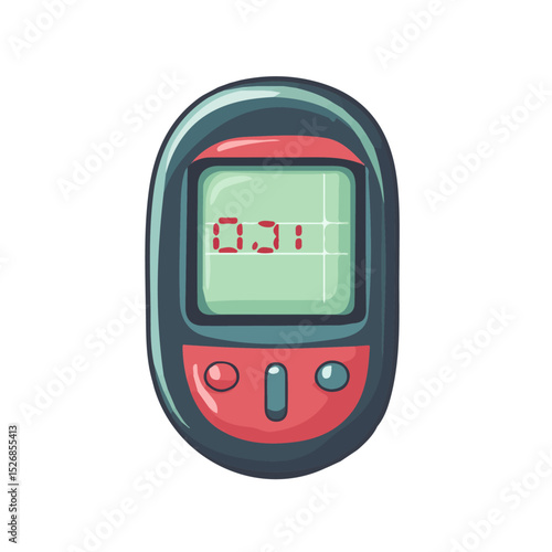 2D flat Pedometer vector illustration, isolated on a white background.