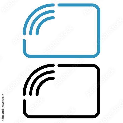Screen Cast Icon, Vector Illustration, Symbol, Design Logo Template Pictogram, for UI or UX Isolated on White for Mobile App, Editable