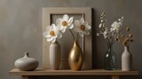 Still life with white flowers & vases