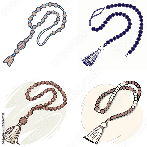  A set of prayer beads icon used in worship.