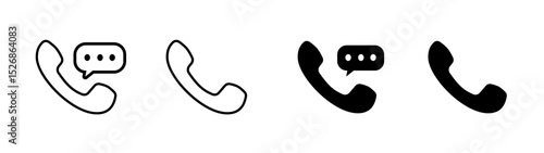 phone icon set, Telephone call sign, Contact us, Vector illustration

