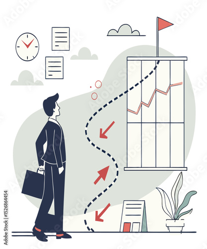 businessman with graph