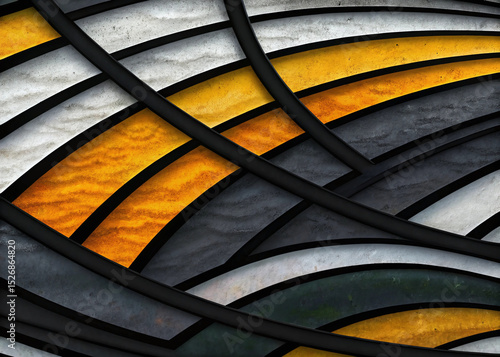 Immerse yourself in a vibrant world of abstract geometry with this striking collection of art prints. Featuring intricate compositions reminiscent of modern stained glass, these designs boast bold bla