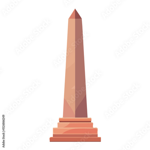 Obelisks vector 2D flat illustration, isolated on a white background.