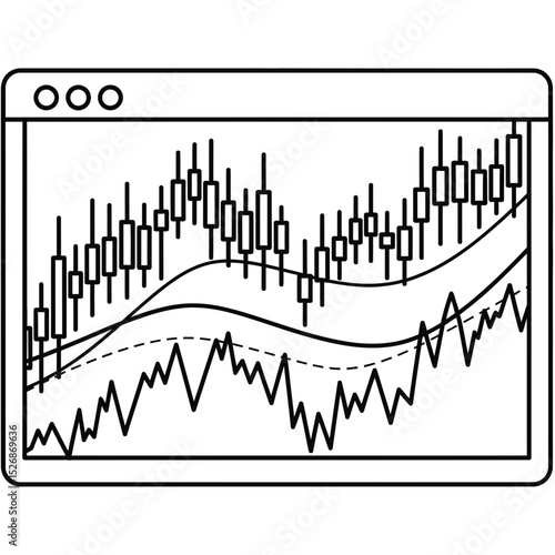 Investment Banking Chart with Fluctuating Trends in Monochrome  