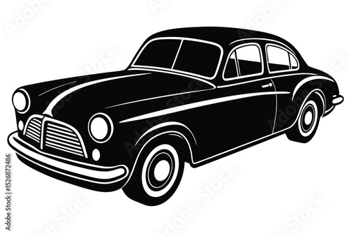 Vintage classic car silhouette vector design retro automobile clipart  