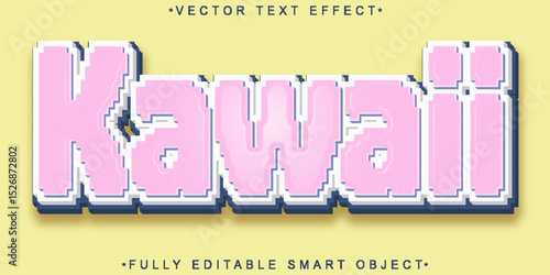  Kawaii Pink Kids Girl Cute Manga Anime Fully Editable Smart Object Text Effect