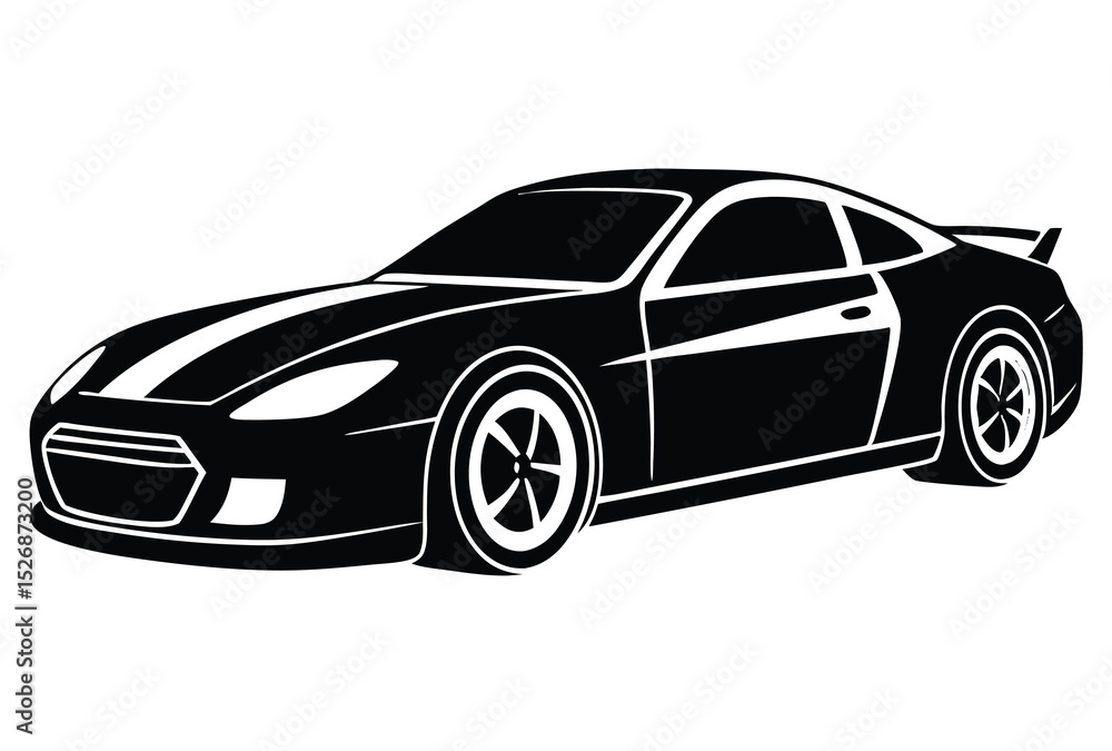 Fototapeta premium Racing Car Wheel Silhouette Vector Illustration Clean and Sharp Vector Art for Racing and Motorsport Projects