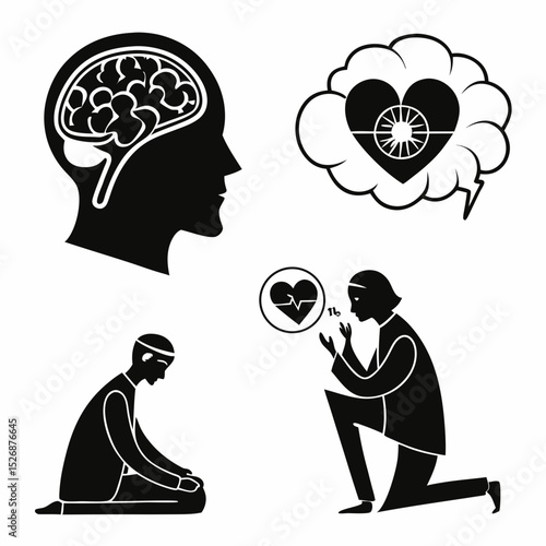 Muslim man praying heartbreak brain health mental health