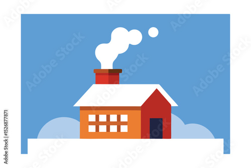 Cozy Winter House A Snowy Escape Illustration