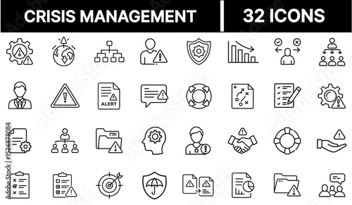 Crisis Management Icon Representing Emergency Planning and Risk Response Strategies