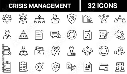 Crisis Management Icon Representing Emergency Planning and Risk Response Strategies