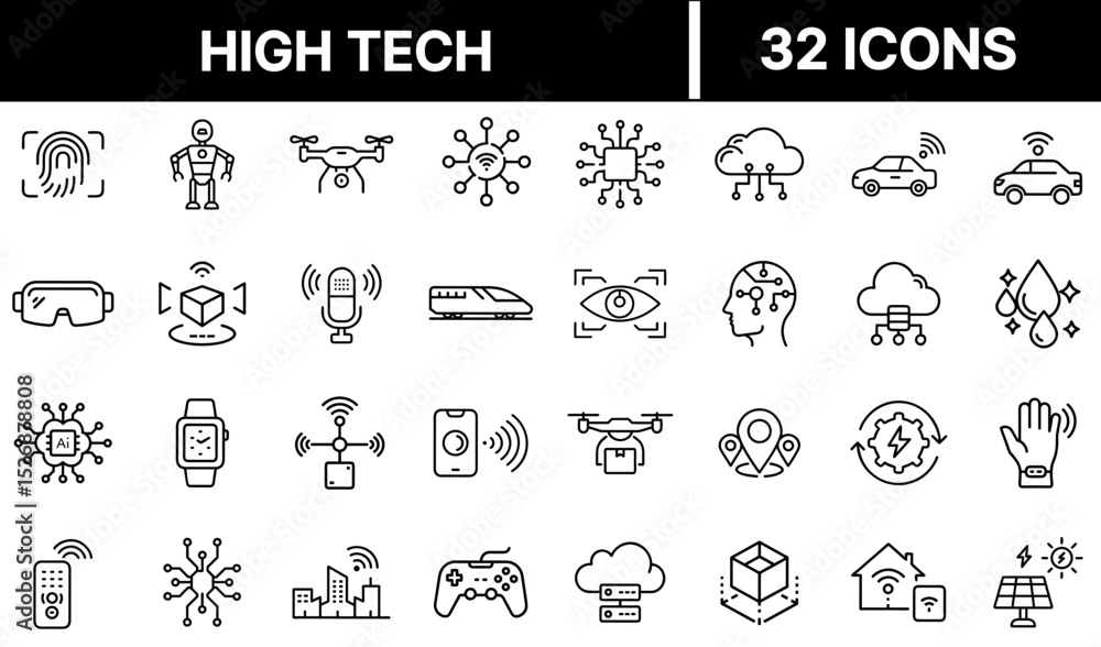 Obraz premium High Tech Icon Representing Advanced Technology, Innovation, and Digital Solutions